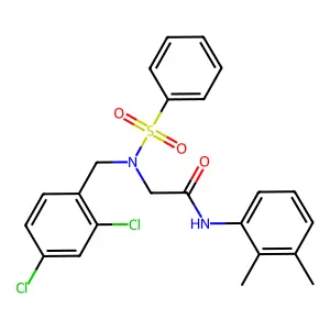2-[benzenesulfonyl-[(2,4-dichlorophenyl)methyl]amino]-N-(2,3-dimethylphenyl)acetamide structure