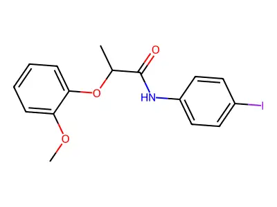 N-(4-iodophenyl)-2-(2-methoxyphenoxy)propanamide structure