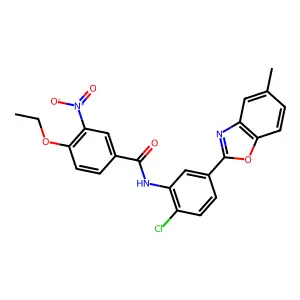 N-[2-chloro-5-(5-methyl-1,3-benzoxazol-2-yl)phenyl]-4-ethoxy-3-nitrobenzamide structure