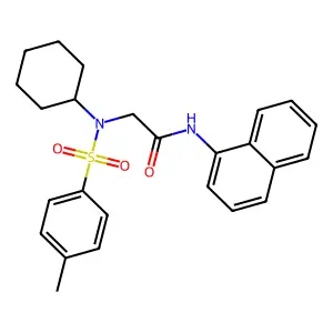 2-[cyclohexyl-(4-methylphenyl)sulfonylamino]-N-naphthalen-1-ylacetamide structure