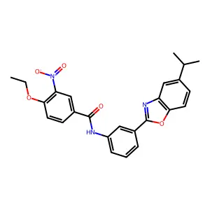 4-ethoxy-3-nitro-N-{3-[5-(propan-2-yl)-1,3-benzoxazol-2-yl]phenyl}benzamide structure