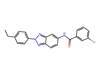 3-chloro-N-[2-(4-ethylphenyl)benzotriazol-5-yl]benzamide structure