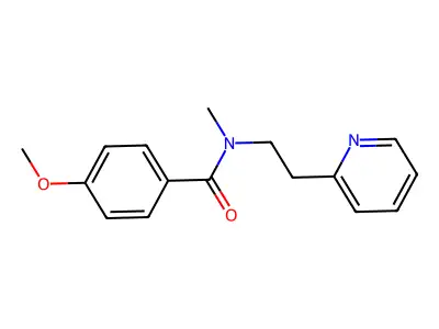 4-methoxy-N-methyl-N-[2-(2-pyridinyl)ethyl]benzamide structure