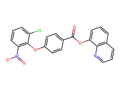 Quinolin-8-yl 4-(2-chloro-6-nitrophenoxy)benzoate structure
