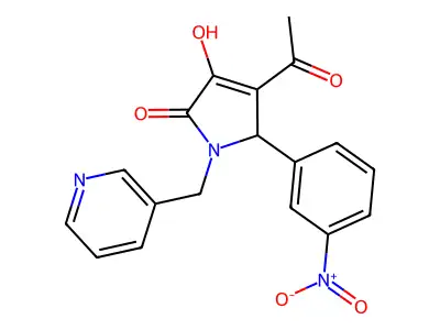 3-acetyl-4-hydroxy-2-(3-nitrophenyl)-1-(pyridin-3-ylmethyl)-2H-pyrrol-5-one structure