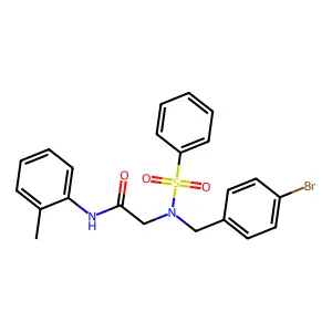 2-[benzenesulfonyl-[(4-bromophenyl)methyl]amino]-N-(2-methylphenyl)acetamide structure