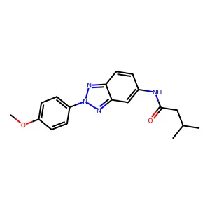 N-[2-(4-methoxyphenyl)benzotriazol-5-yl]-3-methylbutanamide structure