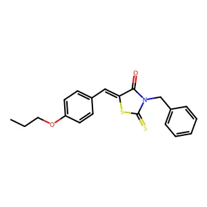 (5Z)-3-benzyl-5-[(4-propoxyphenyl)methylidene]-2-sulfanylidene-1,3-thiazolidin-4-one structure
