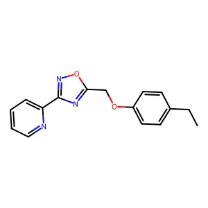 2-{5-[(4-Ethylphenoxy)methyl]-1,2,4-oxadiazol-3-yl}pyridine structure