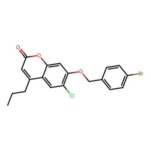 7-[(4-bromobenzyl)oxy]-6-chloro-4-propyl-2H-chromen-2-one structure