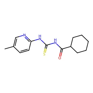 N-[(5-methylpyridin-2-yl)carbamothioyl]cyclohexanecarboxamide structure