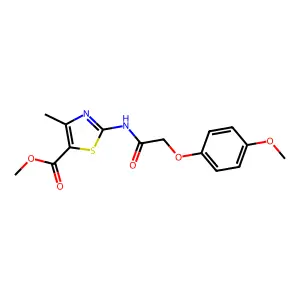 Methyl 2-{[(4-methoxyphenoxy)acetyl]amino}-4-methyl-1,3-thiazole-5-carboxylate structure