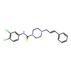 N-(3,4-dichlorophenyl)-4-[(E)-3-phenylprop-2-enyl]piperazine-1-carbothioamide structure