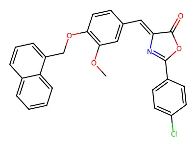 2-(4-Chlorophenyl)-4-[[3-methoxy-4-(1-naphthalenylmethoxy)phenyl]methylene]-5(4H)-oxazolone structure
