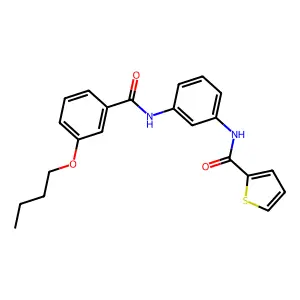 N-[3-[(3-butoxybenzoyl)amino]phenyl]thiophene-2-carboxamide structure