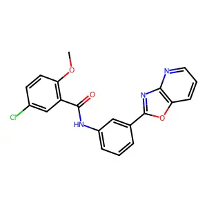 5-chloro-2-methoxy-N-[3-([1,3]oxazolo[4,5-b]pyridin-2-yl)phenyl]benzamide structure