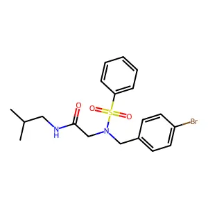2-[benzenesulfonyl-[(4-bromophenyl)methyl]amino]-N-(2-methylpropyl)acetamide structure