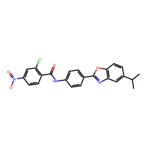 2-chloro-4-nitro-N-[4-(5-propan-2-yl-1,3-benzoxazol-2-yl)phenyl]benzamide structure
