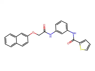 N-(3-{[(naphthalen-2-yloxy)acetyl]amino}phenyl)thiophene-2-carboxamide structure