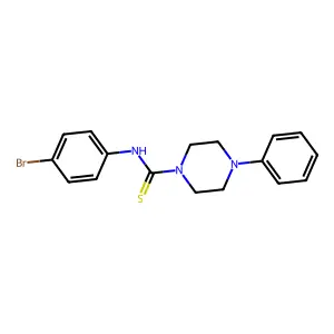 N-(4-bromophenyl)-4-phenylpiperazine-1-carbothioamide structure
