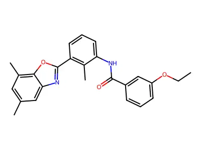 N-[3-(5,7-dimethyl-1,3-benzoxazol-2-yl)-2-methylphenyl]-3-ethoxybenzamide structure