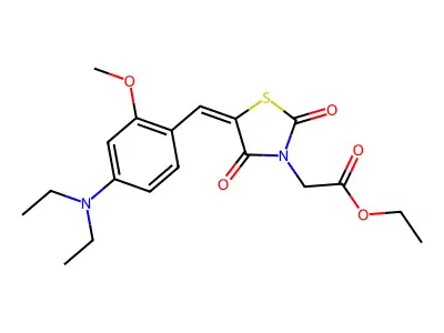 ethyl {(5E)-5-[4-(diethylamino)-2-methoxybenzylidene]-2,4-dioxo-1,3-thiazolidin-3-yl}acetate structure