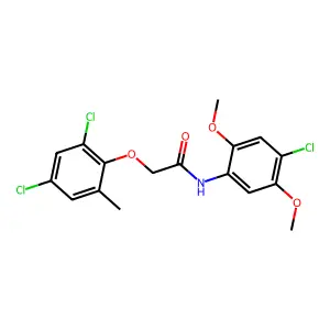 N-(4-chloro-2,5-dimethoxyphenyl)-2-(2,4-dichloro-6-methylphenoxy)acetamide structure