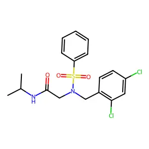 2-[benzenesulfonyl-[(2,4-dichlorophenyl)methyl]amino]-N-propan-2-ylacetamide structure