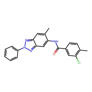 3-chloro-4-methyl-N-(6-methyl-2-phenylbenzotriazol-5-yl)benzamide structure