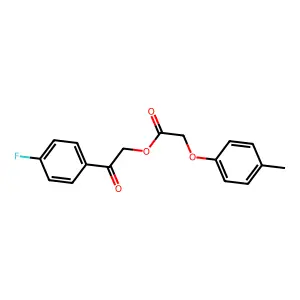 2-(4-Fluorophenyl)-2-oxoethyl (4-methylphenoxy)acetate structure