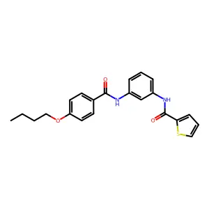 N-[3-[(4-butoxybenzoyl)amino]phenyl]thiophene-2-carboxamide structure