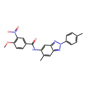 4-methoxy-N-[6-methyl-2-(4-methylphenyl)benzotriazol-5-yl]-3-nitrobenzamide structure