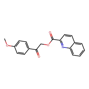 2-(4-Methoxyphenyl)-2-oxoethyl quinoline-2-carboxylate structure