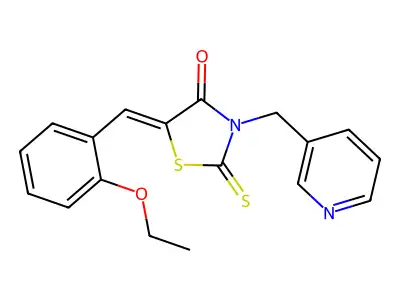 (5Z)-5-(2-ethoxybenzylidene)-3-(pyridin-3-ylmethyl)-2-thioxo-1,3-thiazolidin-4-one structure