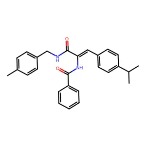 N-[(Z)-3-[(4-methylphenyl)methylamino]-3-oxo-1-(4-propan-2-ylphenyl)prop-1-en-2-yl]benzamide structure