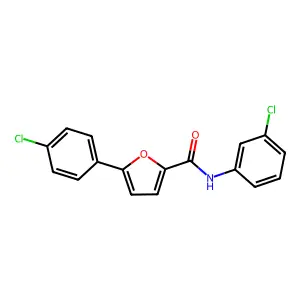 N-(3-chlorophenyl)-5-(4-chlorophenyl)furan-2-carboxamide structure