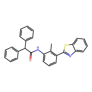 N-[3-(1,3-benzothiazol-2-yl)-2-methylphenyl]-2,2-diphenylacetamide structure