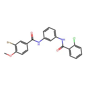 3-bromo-N-[3-[(2-chlorobenzoyl)amino]phenyl]-4-methoxybenzamide structure