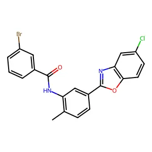3-bromo-N-[5-(5-chloro-1,3-benzoxazol-2-yl)-2-methylphenyl]benzamide structure