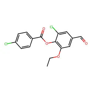 2-Chloro-6-ethoxy-4-formylphenyl 4-chlorobenzoate structure