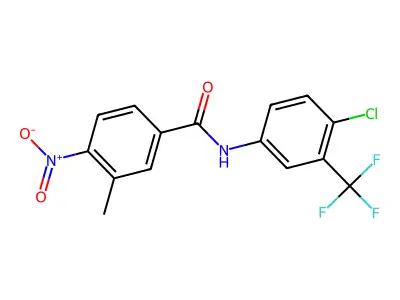 N-[4-chloro-3-(trifluoromethyl)phenyl]-3-methyl-4-nitrobenzamide structure