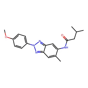 N-[2-(4-methoxyphenyl)-6-methylbenzotriazol-5-yl]-3-methylbutanamide structure