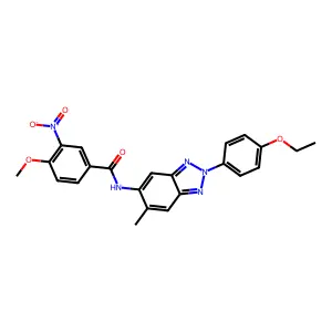 N-[2-(4-ethoxyphenyl)-6-methylbenzotriazol-5-yl]-4-methoxy-3-nitrobenzamide structure