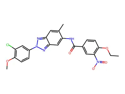 N-[2-(3-chloro-4-methoxyphenyl)-6-methylbenzotriazol-5-yl]-4-ethoxy-3-nitrobenzamide structure