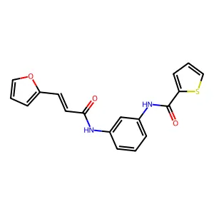 N-[3-[[(E)-3-(furan-2-yl)prop-2-enoyl]amino]phenyl]thiophene-2-carboxamide structure