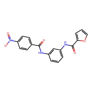 N-[3-[[(4-nitrophenyl)-oxomethyl]amino]phenyl]-2-furancarboxamide structure