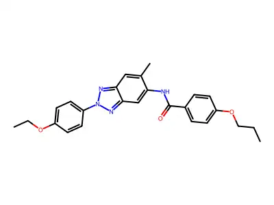 N-[2-(4-ethoxyphenyl)-6-methylbenzotriazol-5-yl]-4-propoxybenzamide structure