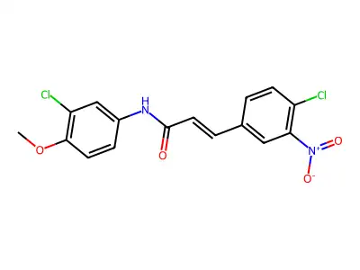(E)-N-(3-chloro-4-methoxyphenyl)-3-(4-chloro-3-nitrophenyl)prop-2-enamide structure