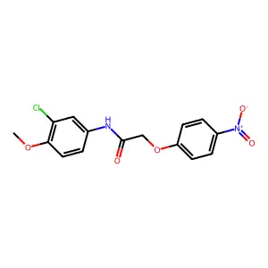 N-(3-chloro-4-methoxyphenyl)-2-(4-nitrophenoxy)acetamide structure