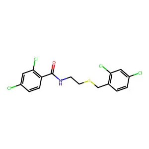 2,4-dichloro-N-[2-[(2,4-dichlorophenyl)methylsulfanyl]ethyl]benzamide structure